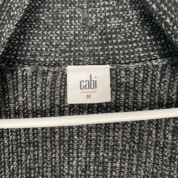 Cabi 3530 Long Layer Cardigan Sweater‎ Medium Size M Open Front Black and Gray - Picture 5 of 9